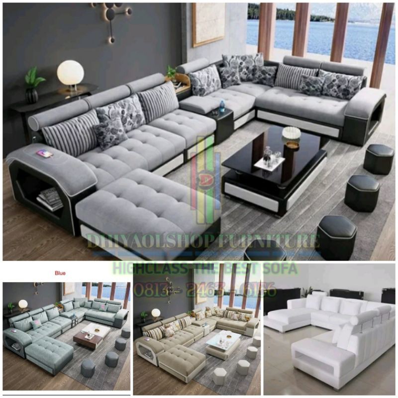 sofa ruang tamu letter u modern full sett real pick