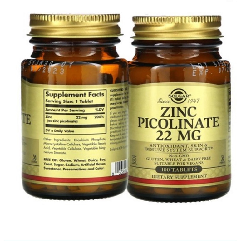 Jual zinc picolinate 22mg Solgar 100 tablet | Shopee Indonesia