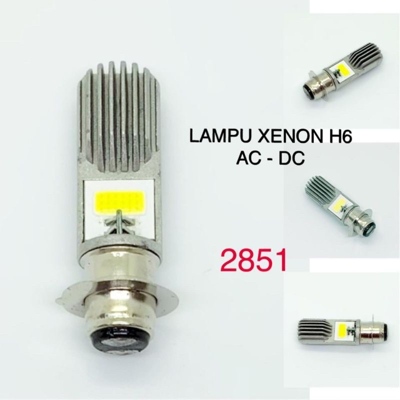 Jual lampu depan motor bebek matic / lampu xenon H6 AC DC 2 sisi