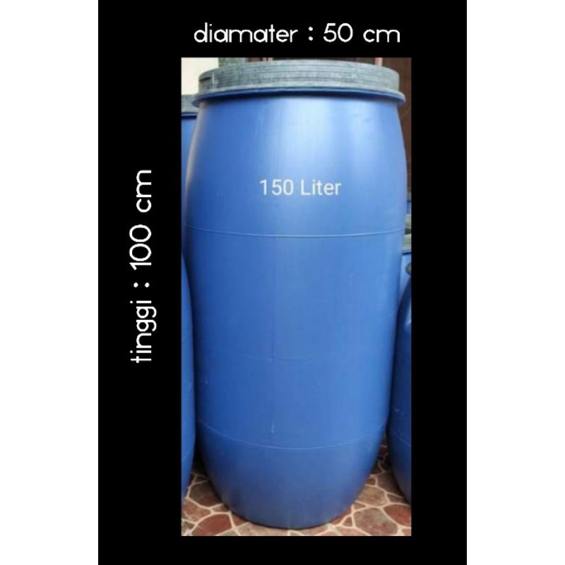 Jual Drum Plastik Tong Tempat Sampah Ukuran 150 Liter Bisa Request Pakai Kran Shopee Indonesia 6988
