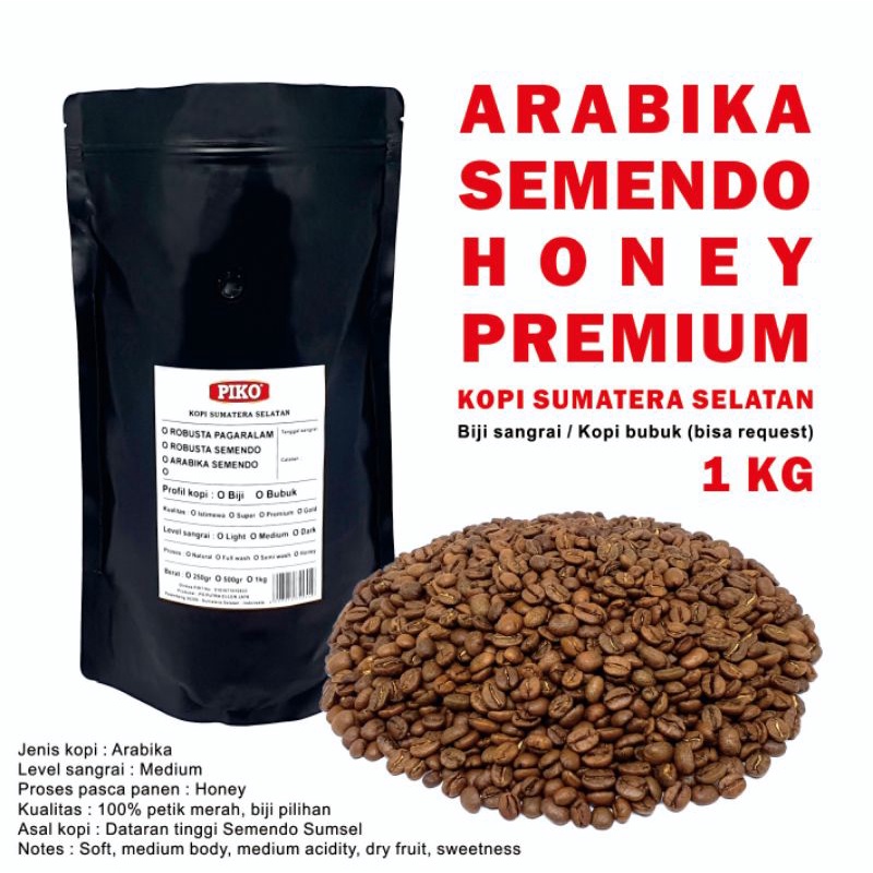 Jual Kopi Arabika Semendo Honey 1kg Premium Biji Kopi Bubuk Shopee