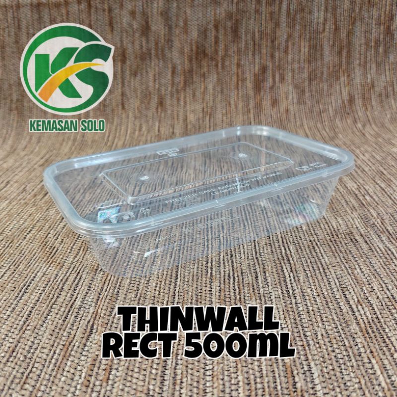 Jual Thinwall Rectangle 500ml Kotak Persegi Panjang 500 Ml Klir