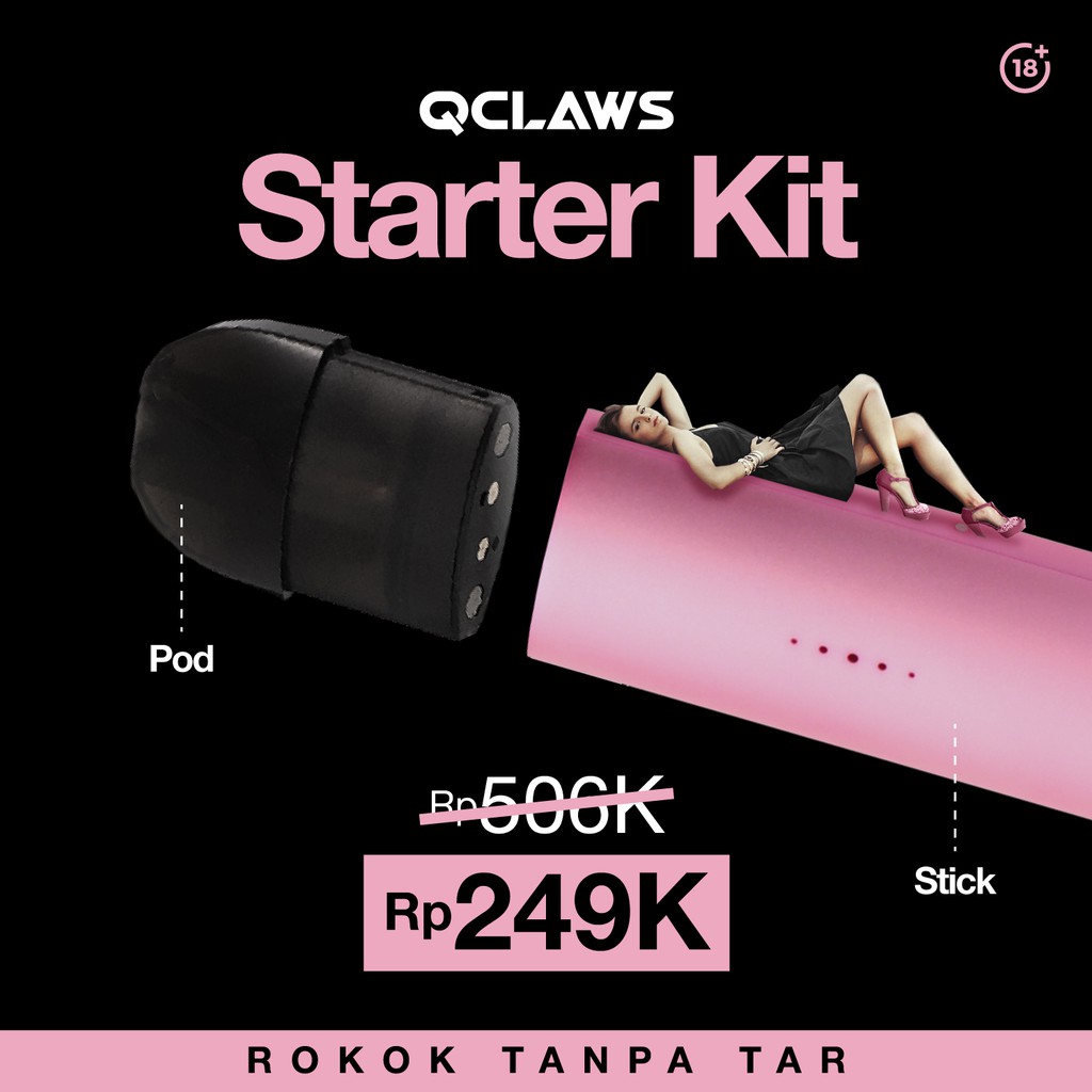 Jual QCLAWS Rokok Elektrik Closed POD System - Starter Kit (Stick + POD ...