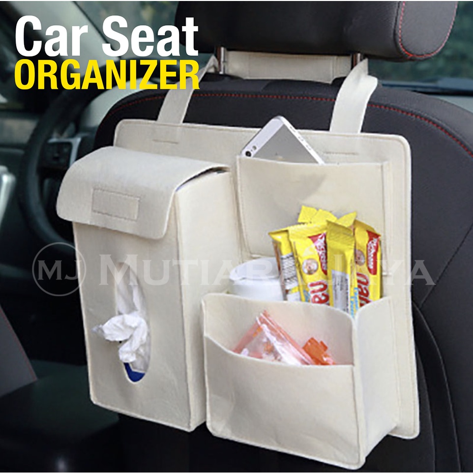 PLATO Tas Kursi Kantong Belakang Jok Tisu Mobil Car Seat Organizer multifungsi