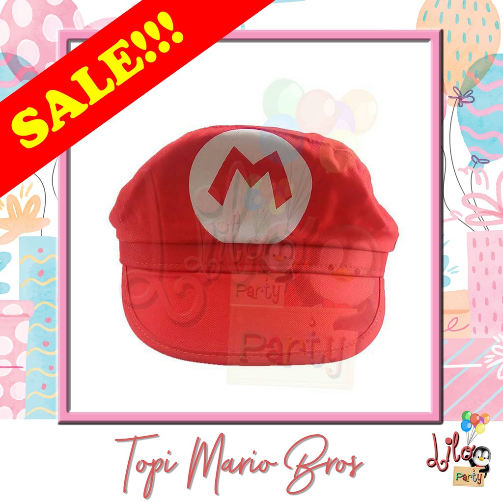 Jual Topi Mario Bros // Mario Bros Hat // Party Hat | Shopee Indonesia