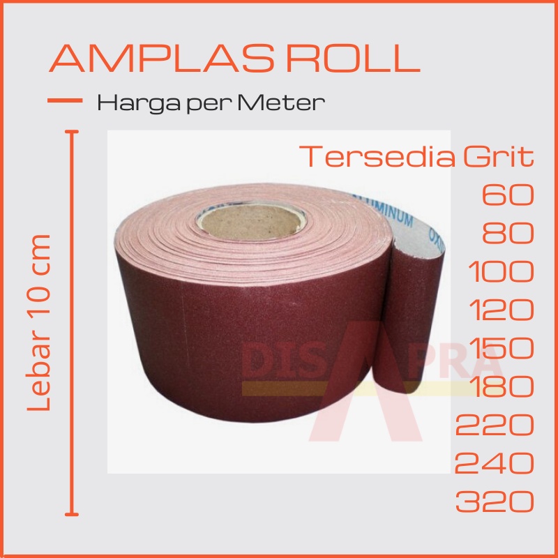 Jual Amplas Meteran Roll Harga Per Meter Meteran Rol Duco Kertas Grit Halus Sedang Kasar