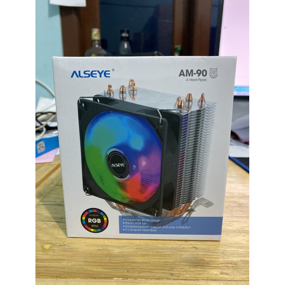 Jual Alseye AM-90 4 pipa Fan Processor CPU Cooler Muliplatfrom RGB 4 ...