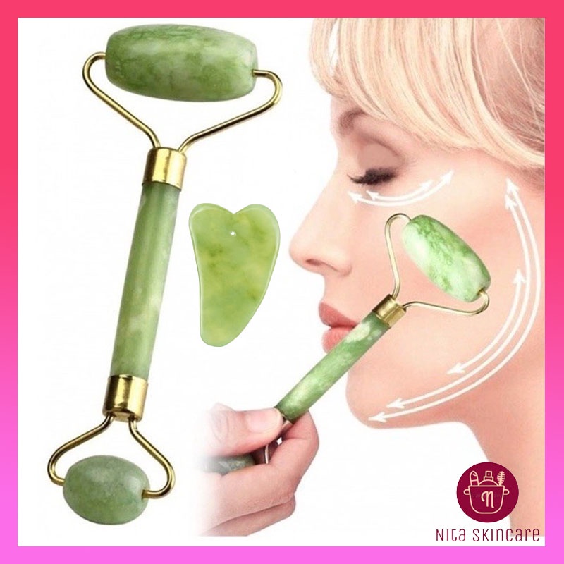 Jual Jade Roller Face Roller Tool Pemijat Muka Wajah Ramping Pipi Tirus ...