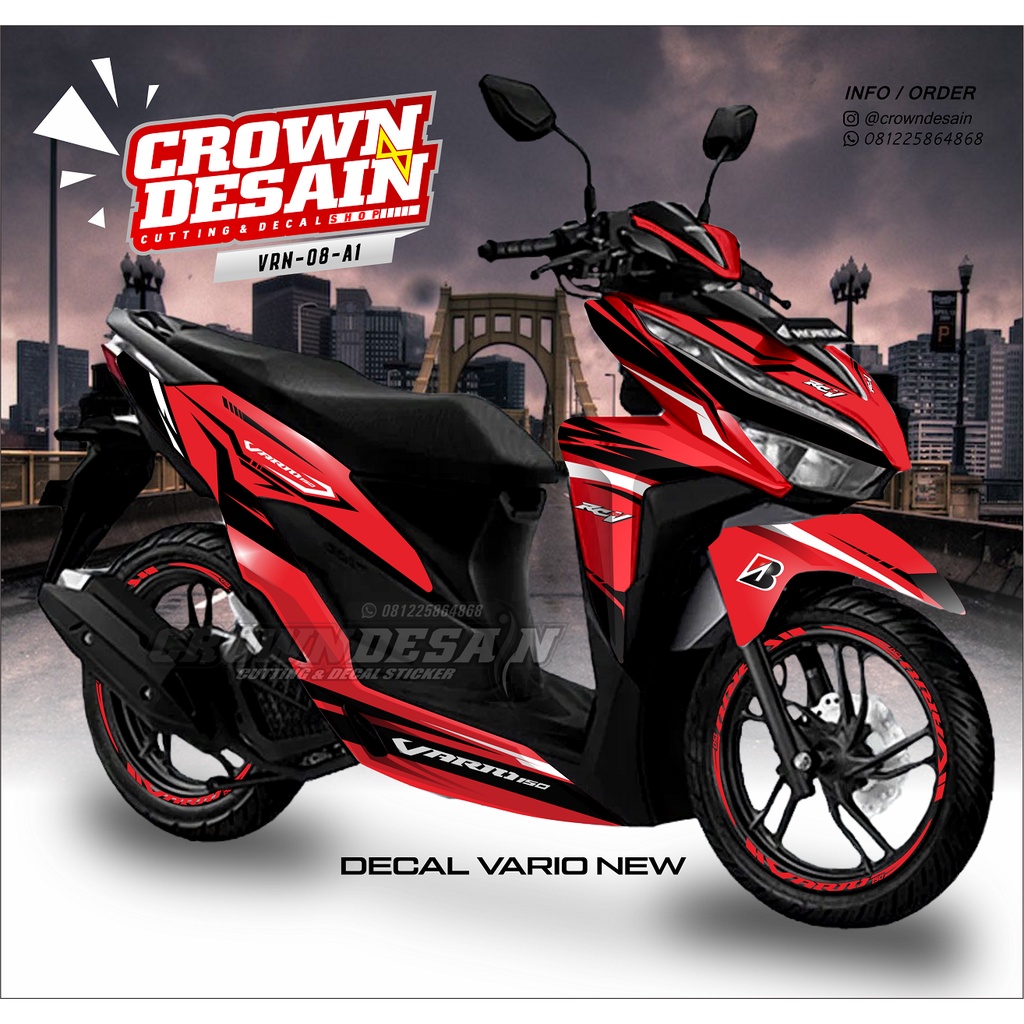 Jual Decal Stiker New Vario 150-125 2018 Fullbody - Red Enemy | Shopee