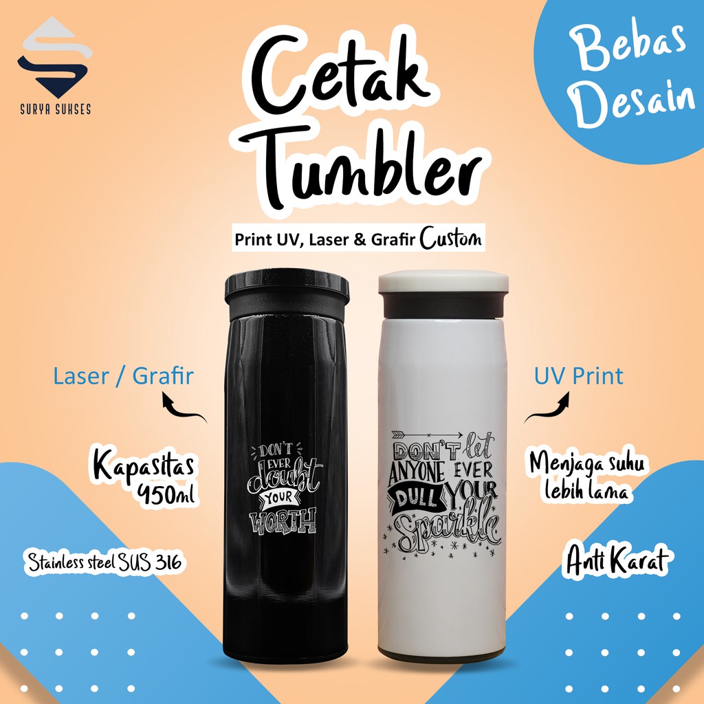 Jual Custom Tumbler Termos Premium Coffee Sovenir Promosi Laser Grafirprint Uv Shopee Indonesia 6831