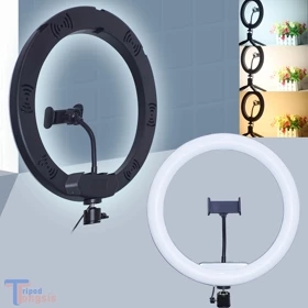 Paket Komplit Vlogger Make Up Ring Light LED 20cm 26cm 32cm Holder HP Free Tripod 2.1m Lampu