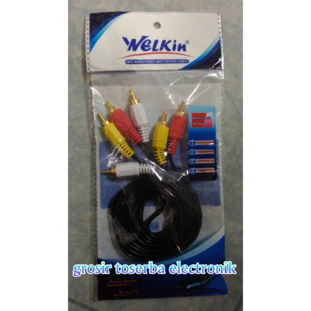 Jual KABEL TV AV 1.5 M 3 RCA AUDIO VIDEO AV KABEL COMPOSITE- VIDEO FOR ...
