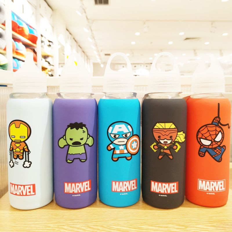 Jual MINISO Marvel Water Bottle 300ml / botol minum marvel | Shopee ...
