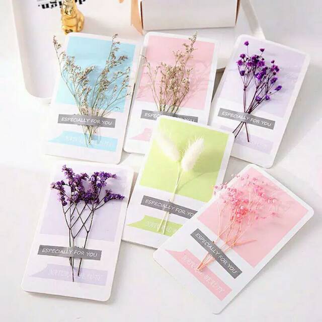 Jual Kartu ucapan desain bunga kering gift card greeting card import ...