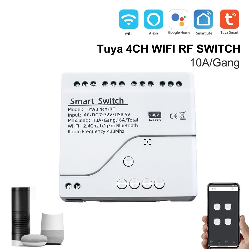 Jual PREORDER Tuya Smart USB 5V 7-32V DIY 4 Channel Jog Inching Self ...