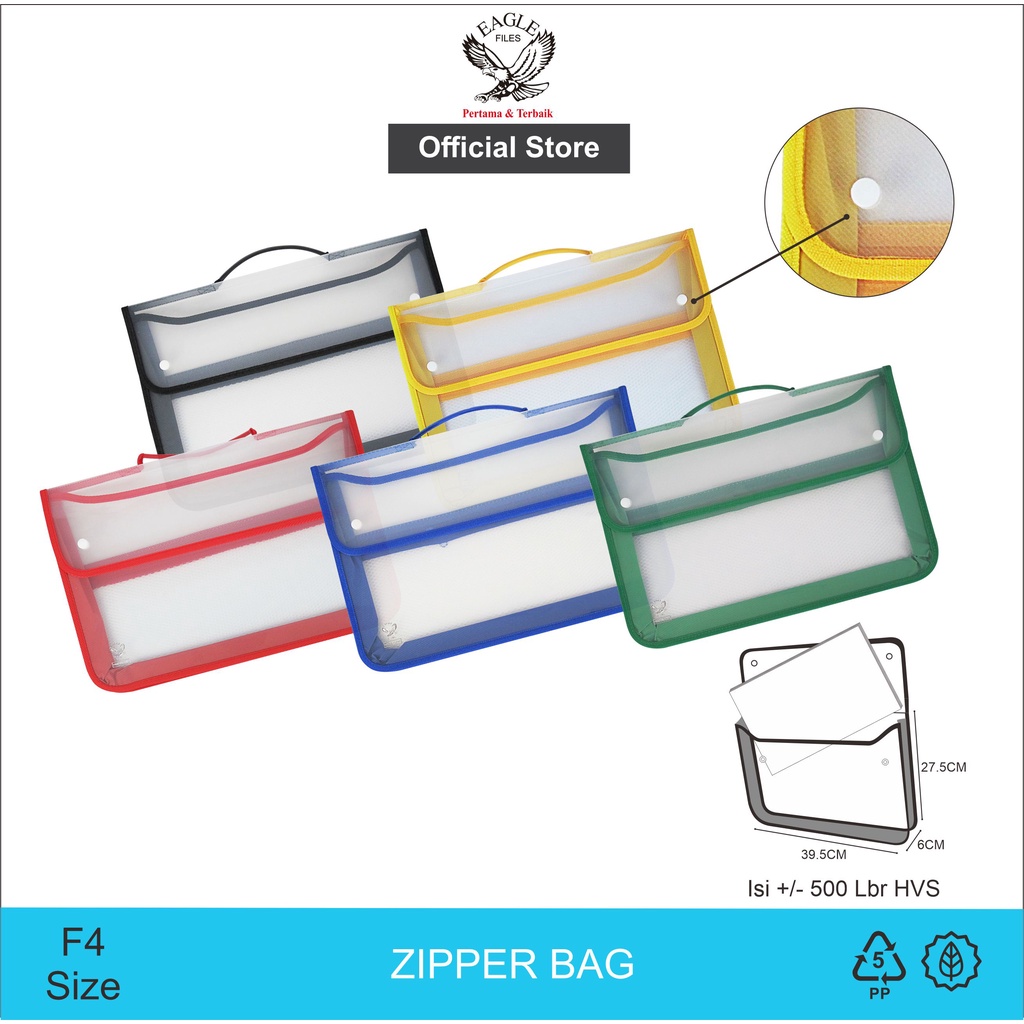 Jual Eagle Zipper Bag F4 Folio Map Zipper Map Plastik Resleting