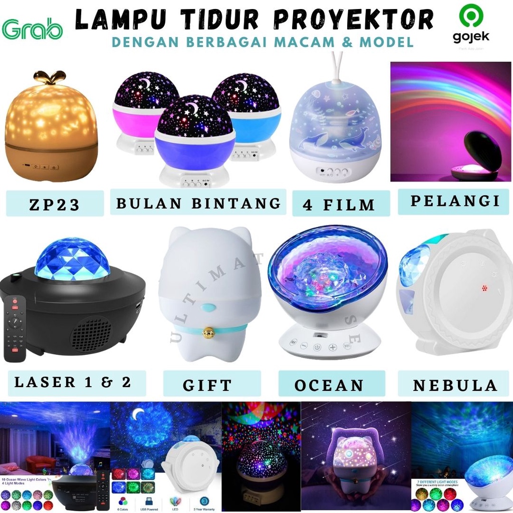 Jual Lampu Tidur Proyektor Bulat Bulan Bintang Bulat Star Moon ...