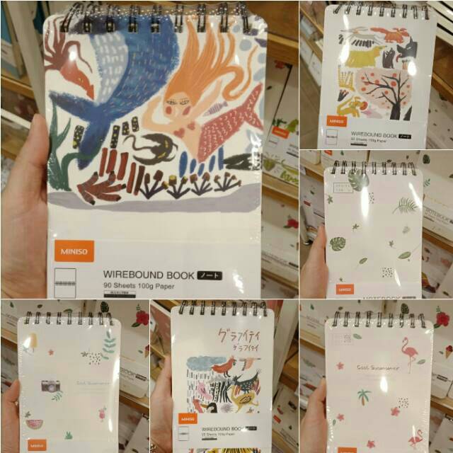 Jual MINISO! Note book banyak gambar super cute uk 12,5x20x1,5cm ...