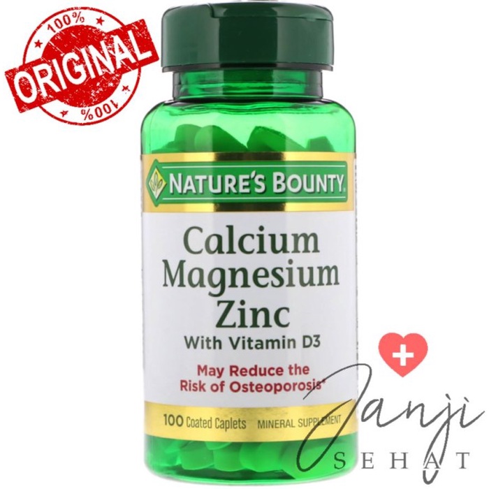 Jual calcium- nature's bounty calcium magnesium zinc - 100 tablet ...