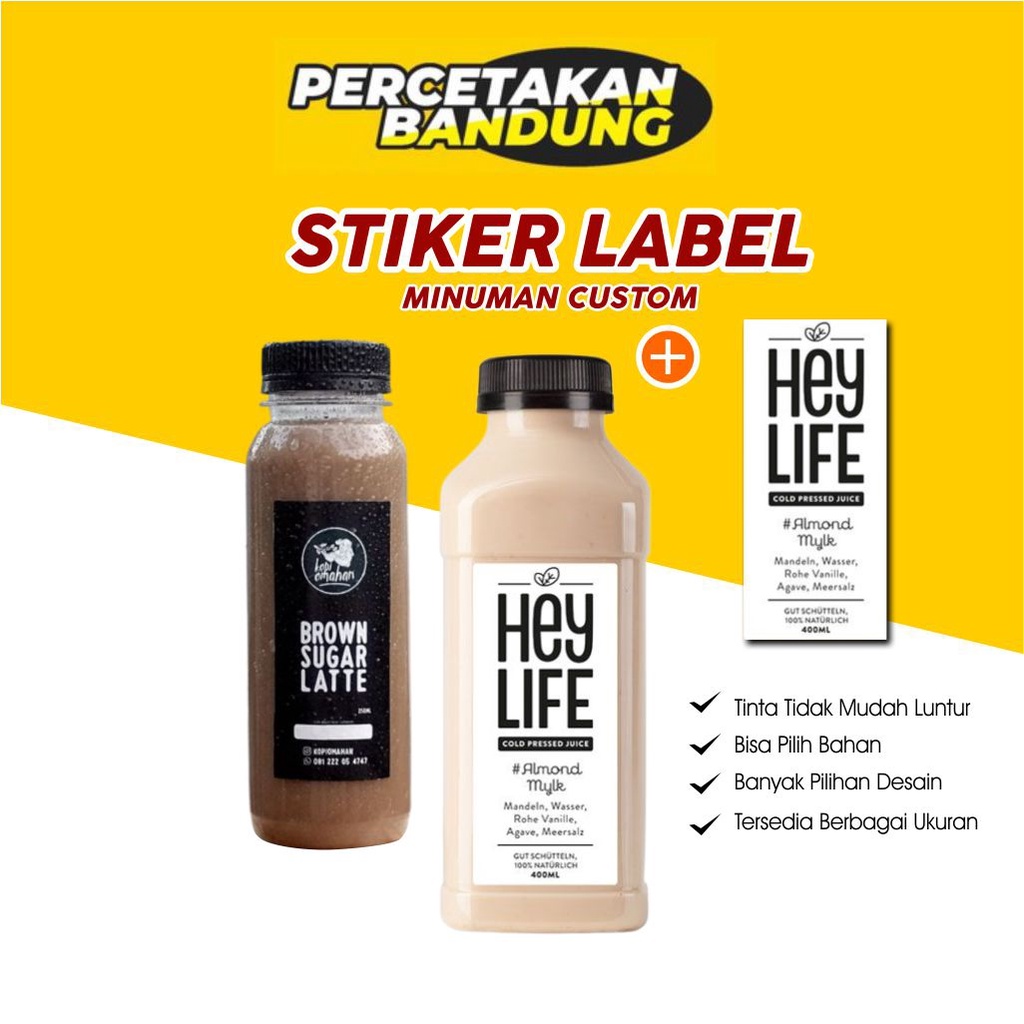 Jual Stiker Label Botol Minuman Free Desain Shopee Indonesia