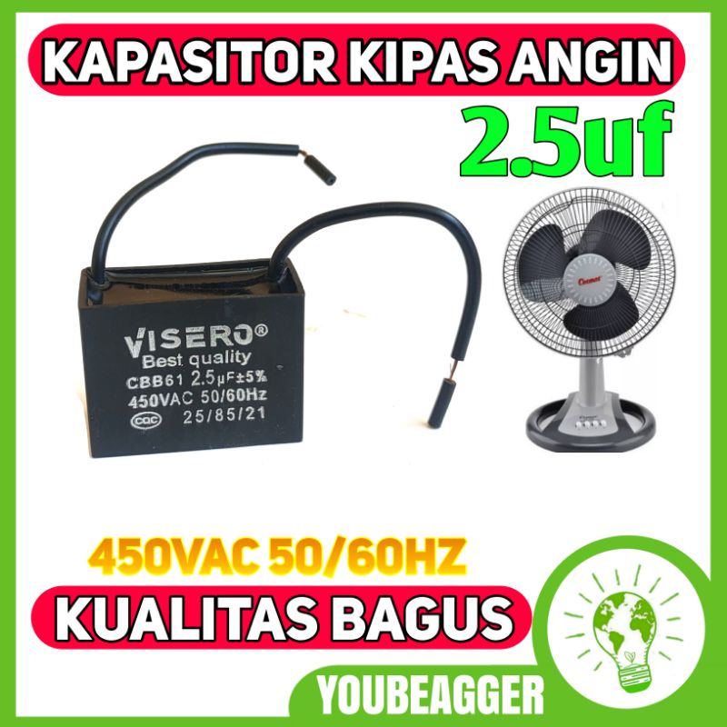 Jual Kapasitor kipas angin 2.5uf cocok untuk Miyako cosmos national dan