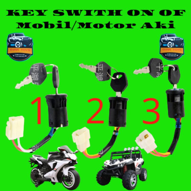 Jual Kunci Kontak On Off Key Switch Mobil/Motor Mainan Aki | Shopee ...