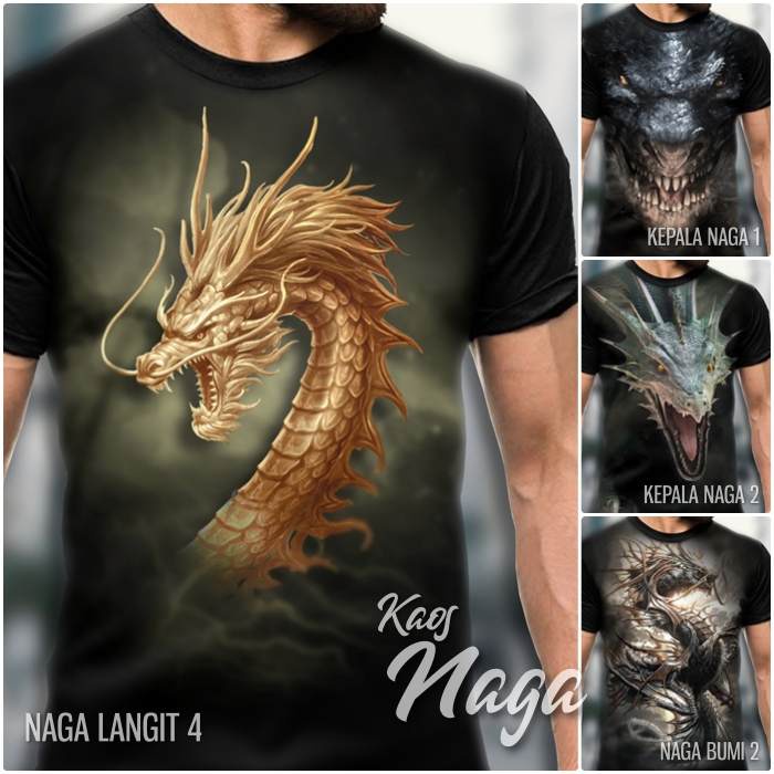 Jual KAOS NAGA Keren Bagus Baju Gambar NAGA Dragon Tshirt Distro Kaos ...