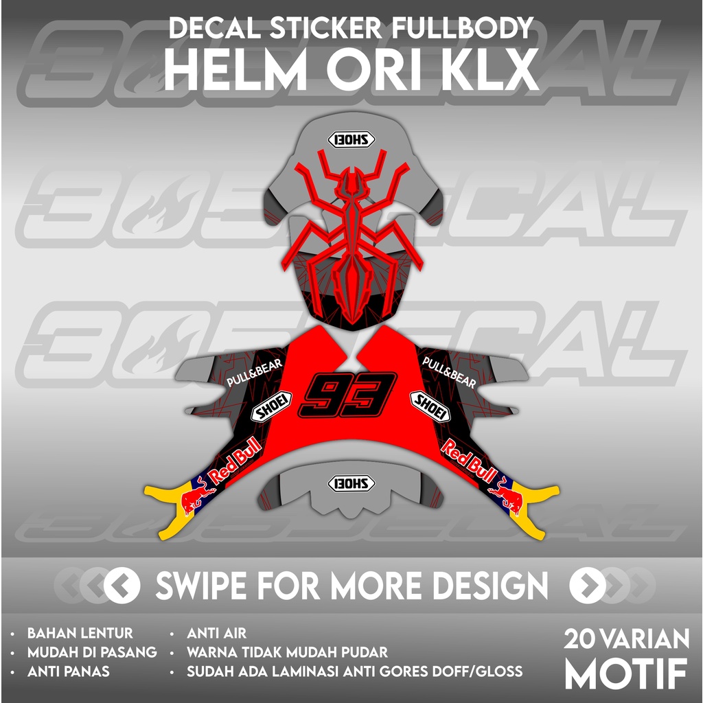 Jual Sticker decal helm KLX ORIGINAL motif Marques japan | decal helm ...