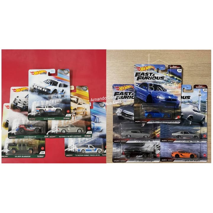 Lot De 5 Hot Wheels Hyper Haulers – Datsun, Ford, Jeep, Baja Bouncer – 1/64