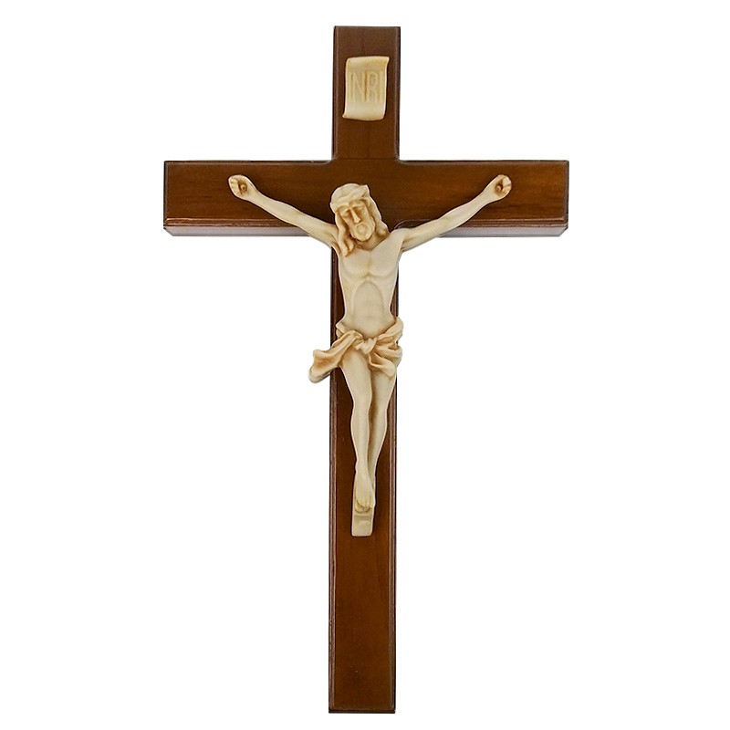 Jual Salib Dinding Gantung Kayu Jati Natural Corpus Patung Yesus Inri ...
