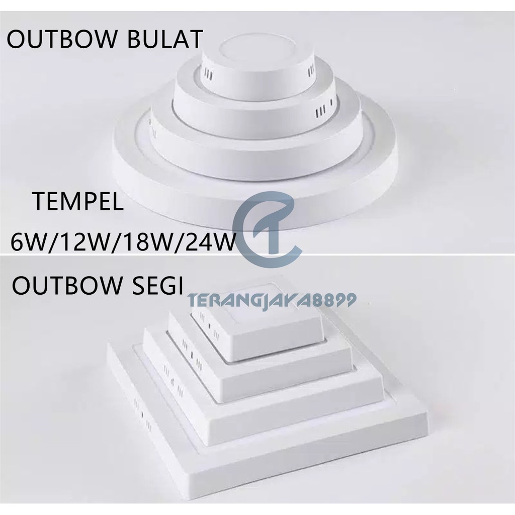 Jual COD-LAMPU DOWNLIGHT PANEL LED 6W/12W/18W/24Watt OUTBOW OB PUTIH ...