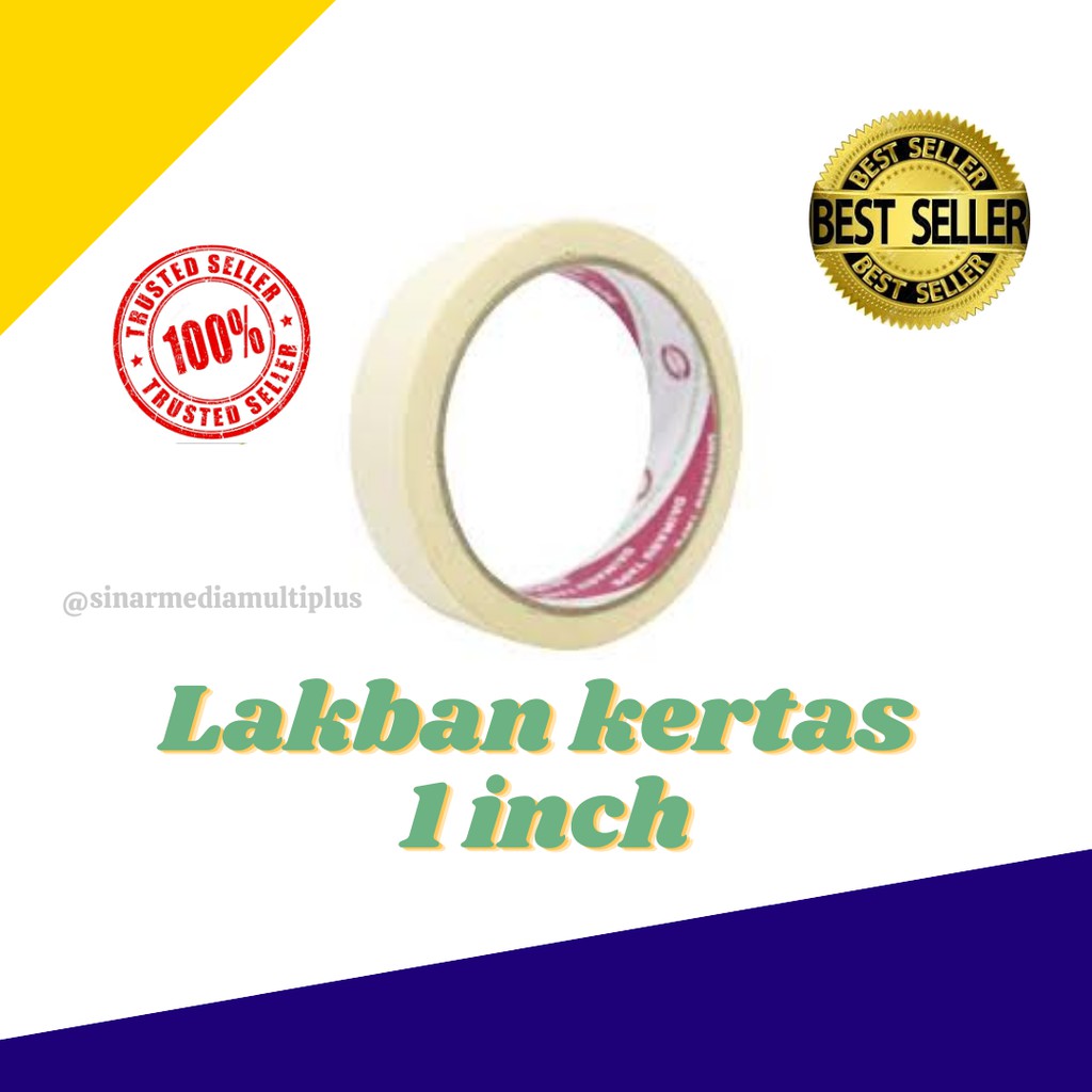 Jual LAKBAN KERTAS / MASKING TIPE 1 INCH | Shopee Indonesia