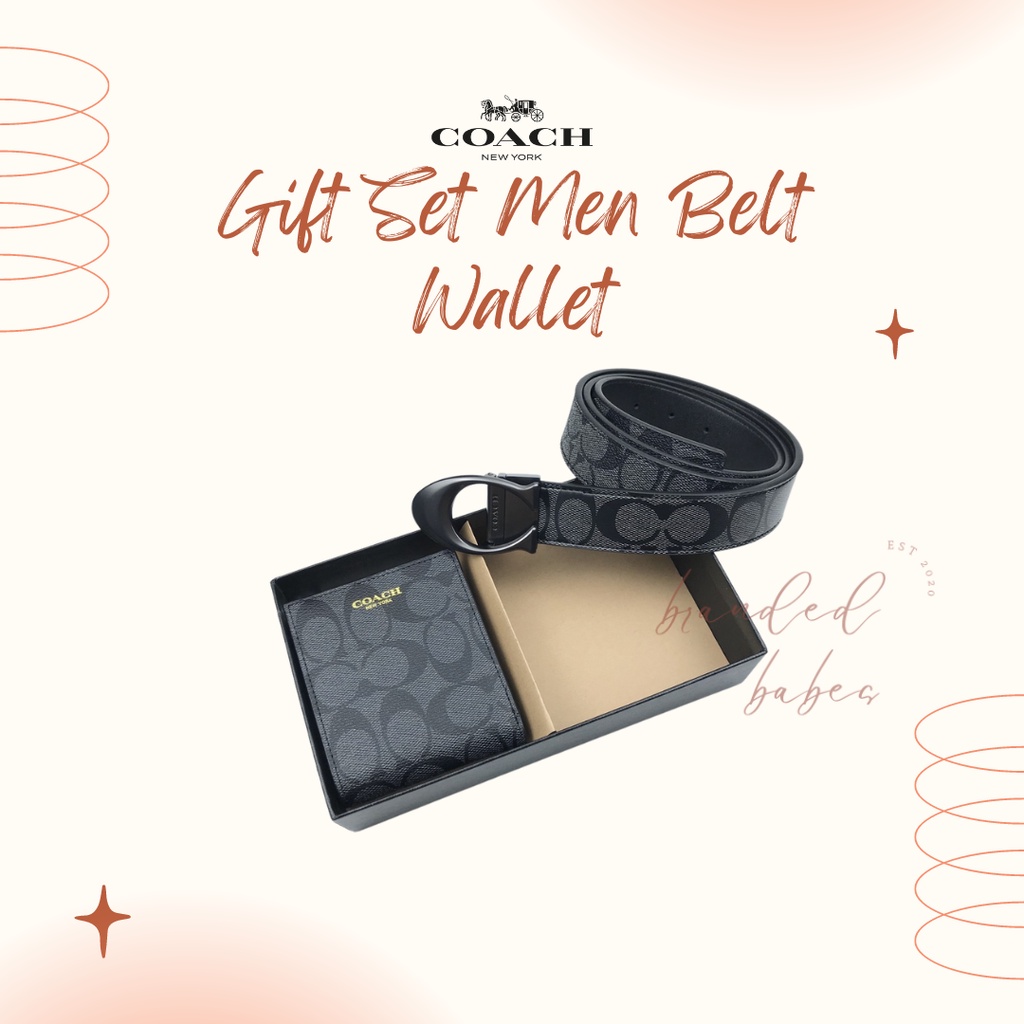 Jual Coach Men Belt And Wallet T Set Shopee Indonesia