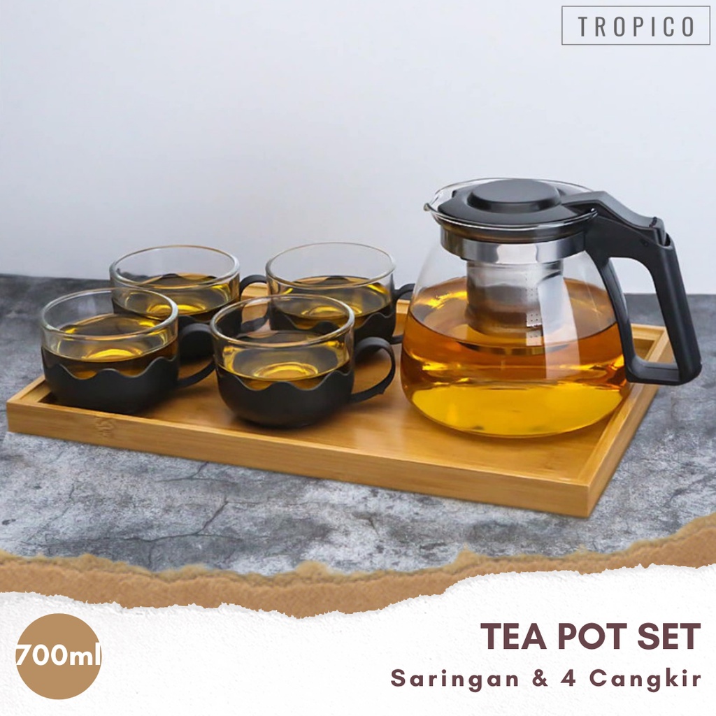 Jual Tea Pot Set 4 Cup And Saringan Shopee Indonesia 9079