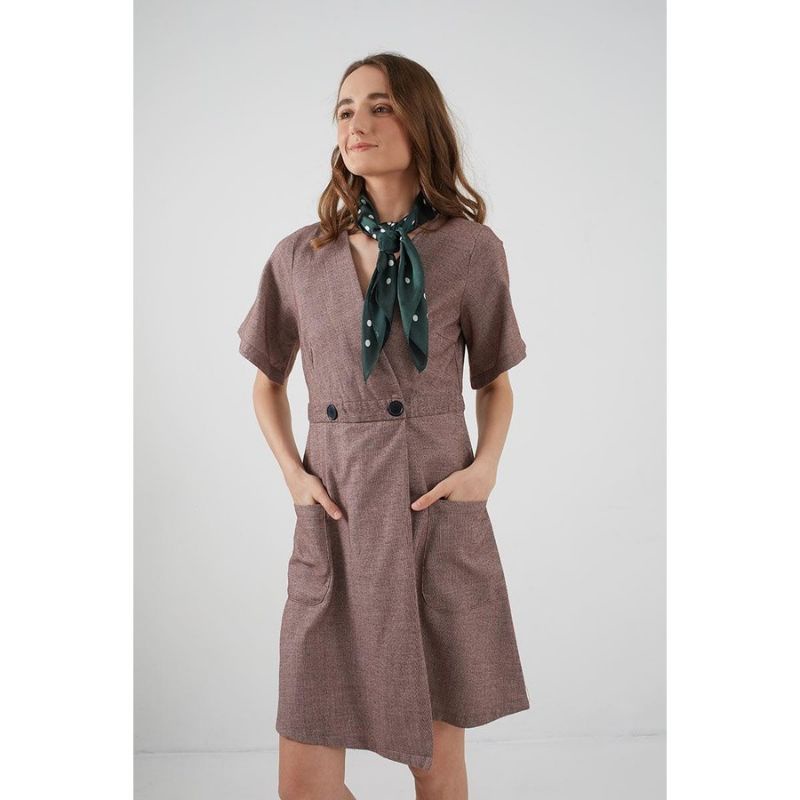 Jual TRESY MIDI DRESS BROWN (NEW PRODUCT) | Shopee Indonesia