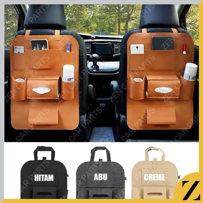 Car seat organizer Tas Mobil Multifungsi di pasang di belakang jok