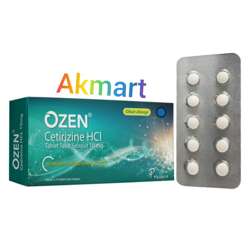 Jual Ozen Cetirizine 10mg 1 Blister (isi 10 Tablet/pil) Obat Alergi ...