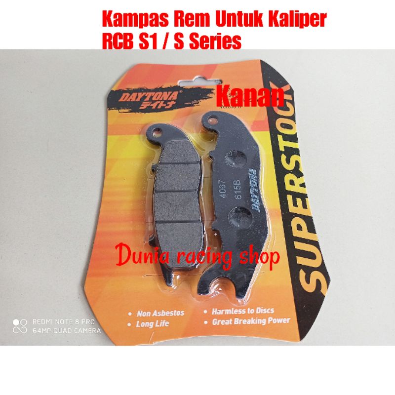 Jual Kampas Rem Daytona Untuk Kaliper Rcb S S Series E Series Kanan Kiri Dan Kampas Rem Kaliper