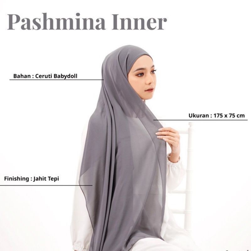 Jual Pashmina Inner 2 in 1 Ceruty Baby Doll Kekinian | Shopee Indonesia