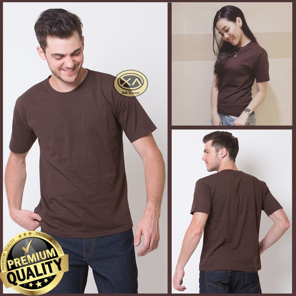 Jual Kaos Polos Unisex Oneck S Coklat Kopi Tua Baju Polos Cowok