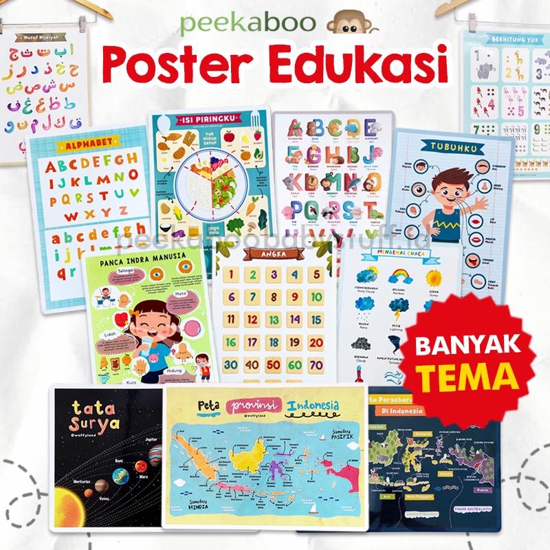 Jual Poster Anak/Poster Anak Edukasi Belajar/Flash Card Huruf Hewan ...