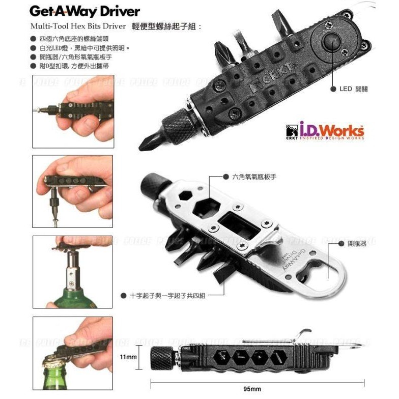 Jual Obeng Magic Screwdriver EDC Multifunction Tools - CRKT 9095 ...