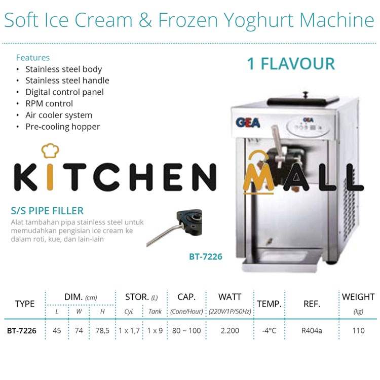 Jual Gea Bt Soft Ice Cream Machine Mesin Pembuat Soft Ice Cream Cone Shopee Indonesia