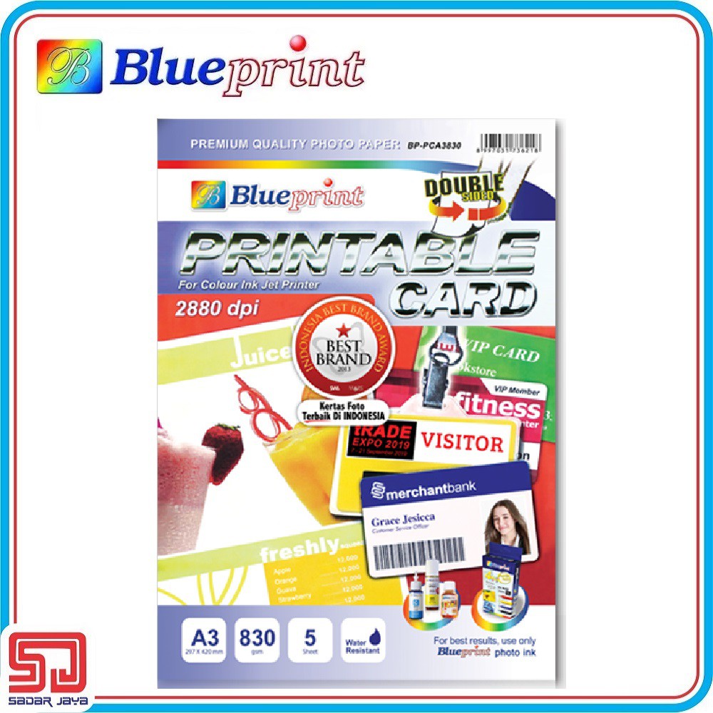 Jual Blueprint Printable Card / Kertas ID CARD / Kartu Member A3 ...
