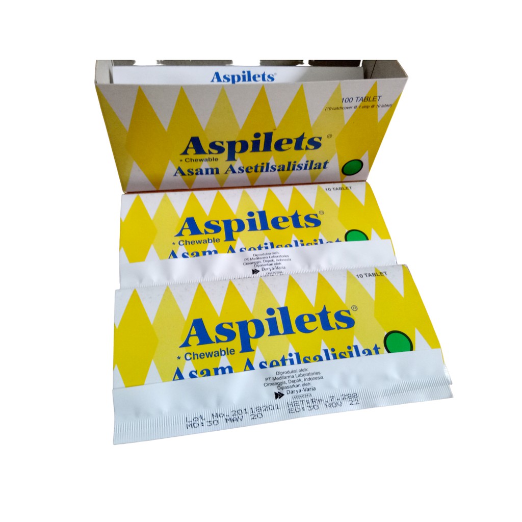 Jual Aspilet / Aspilets 80 mg chewable isi 10 tablet Shopee Indonesia