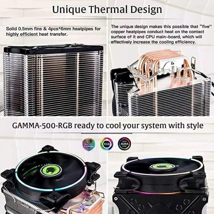 Jual Fan Processor Gaming Gamemax Gamma 500 CPU Cooler Rainbow A-RGB ...