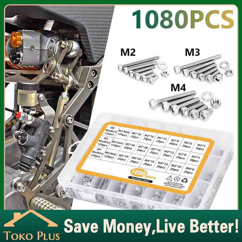 Kit De 450 Goupilles Cylindriques Inox M2 M3 M4 - Matériel De Fixation, Boîte PP