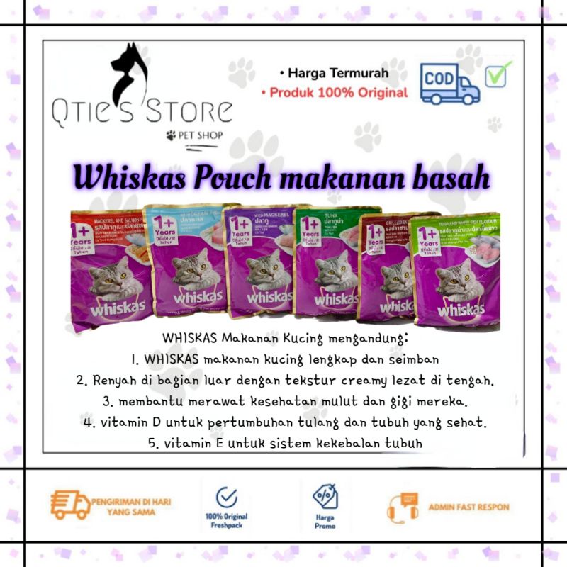 Jual Whiskas Pouch Adult (makanan basah untuk kucing 1+) Shopee Indonesia