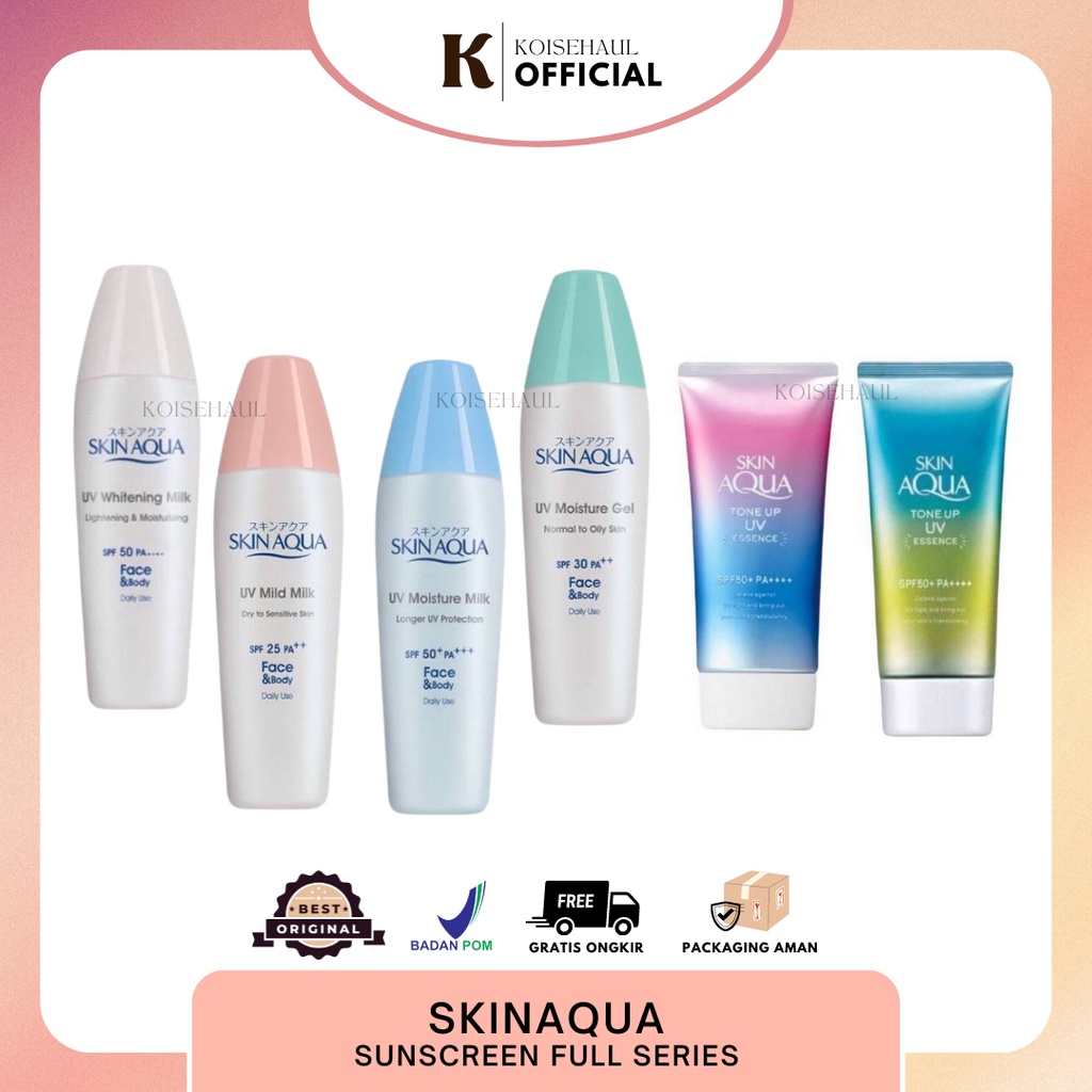 Jual SKIN AQUA Sunscreen Series 40gr (Tone Up / Moisture Milk/ Moisture ...