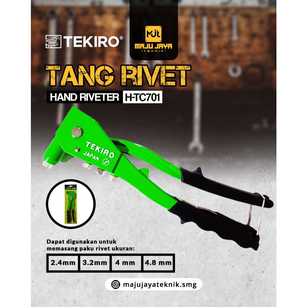 Jual TEKIRO Tang Rivet Hand Riveter 2.4mm 3.2mm 4mm 4.8mm H-TC701 ...